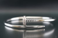 カルティエ　ジュストアンクルブレス　ハーフダイヤカスタム